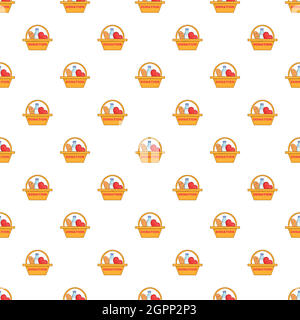 Basket of food for donations pattern Stock Vector