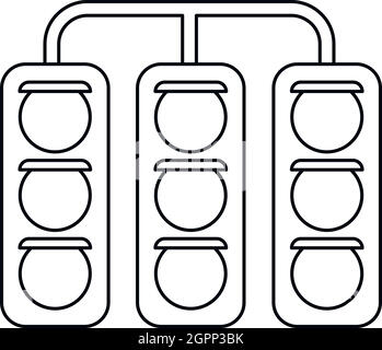 Racing traffic lights icon, outline style Stock Vector