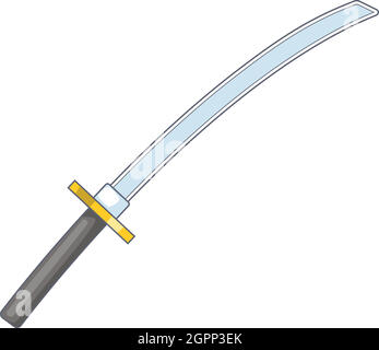 Japan sword katana icon, cartoon style Stock Vector