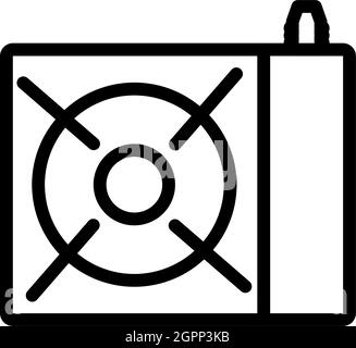 Icon Of Camping Gas Burner Stove Stock Vector