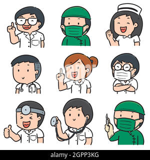 vector set of medical staff Stock Vector