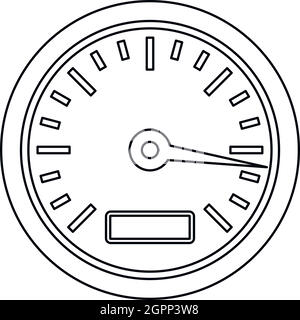 Speedometer or gauge icon, outline style Stock Vector