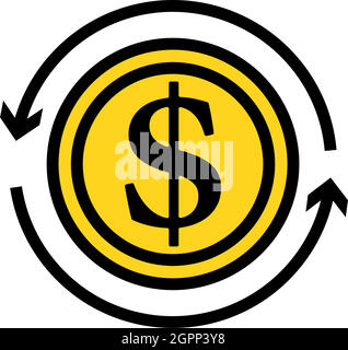 Cash Back Coin Icon Stock Vector