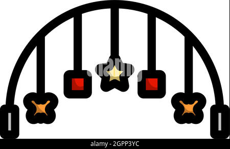 Baby Arc With Hanged Toys Icon Stock Vector