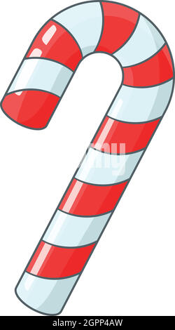 Candy cane for Christmas icon, cartoon style Stock Vector
