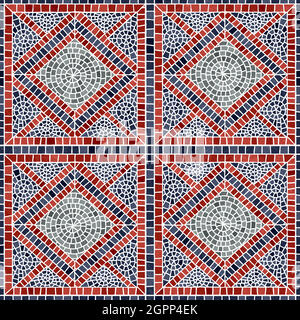 Mosaic tiles vector pattern Stock Vector