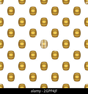 Barrel of honey pattern, cartoon style Stock Vector