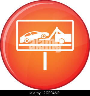 No parking sign icon, flat style Stock Vector