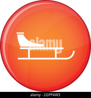 Sled icon, flat style Stock Vector