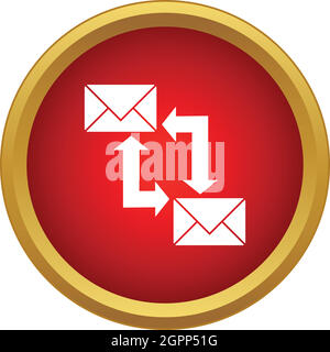 Two envelopes icons up and down arrows icon Stock Vector