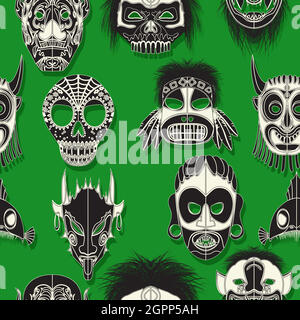 Seamless tribal mask Stock Vector