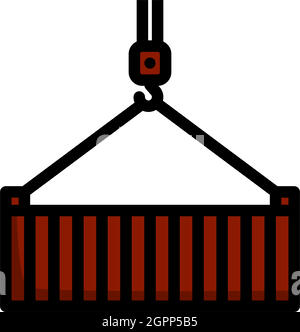 Crane Hook Lifting Container Stock Vector