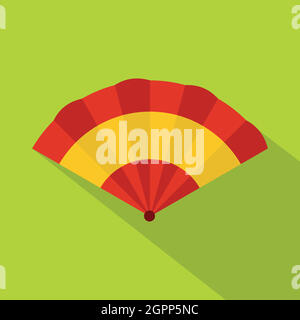 Fan icon, flat style Stock Vector