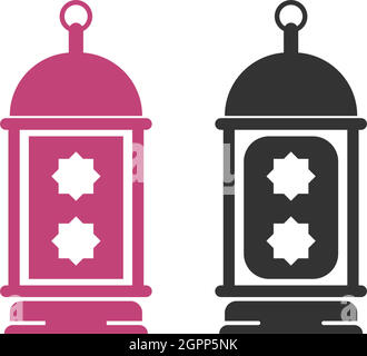Simple lantern icon logo design vector template illustration Stock Vector