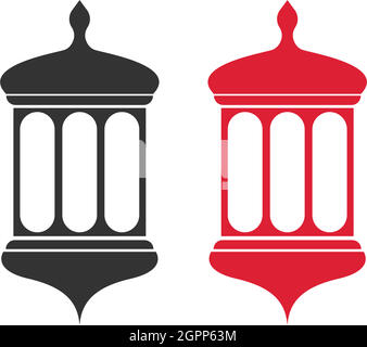 Simple lantern icon logo design vector template illustration Stock Vector