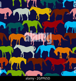 Retro horses pattern Stock Vector