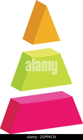 triangle divided icon, cartoon style Stock Vector