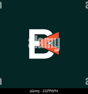 AB or BA minimal creative logo with negative space effect Stock Vector