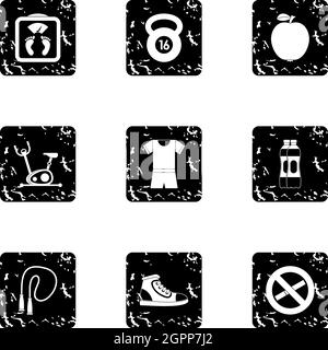 Classes in gym icons set, cartoon style Stock Vector Image & Art - Alamy