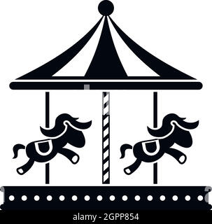 Merry go round horse ride icon, simple style Stock Vector