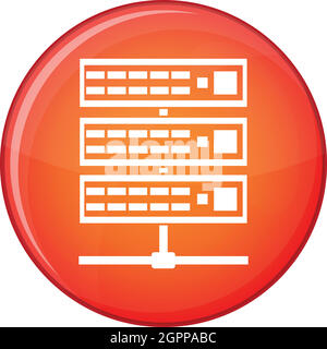 Servers icon, flat style Stock Vector