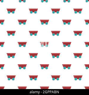 Cart on wheels pattern, cartoon style Stock Vector