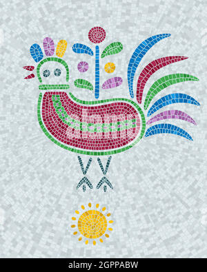 Mosaic tiles decorative pigeon Stock Vector