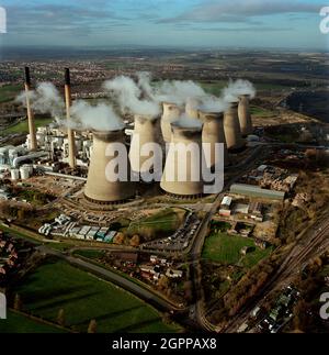 UK, North Yorkshire, Aerial view of Drax Power Station Stock Photo