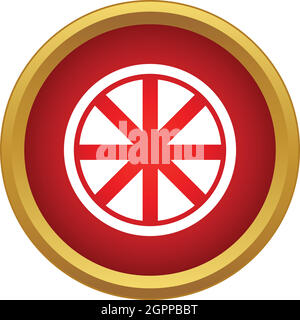 Rays in the circle icon in simple style Stock Vector