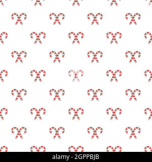 Candy canes pattern, cartoon style Stock Vector