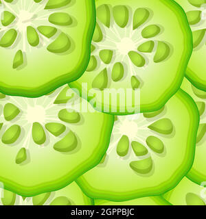 Seamless cucumber slices Stock Vector