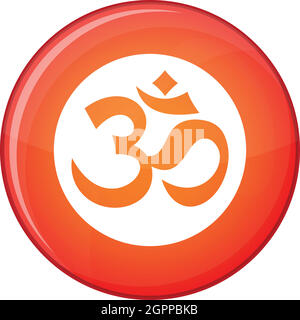 Symbol Aum icon, flat style Stock Vector