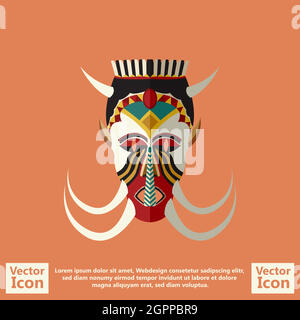 Flat style tribal mask Stock Vector