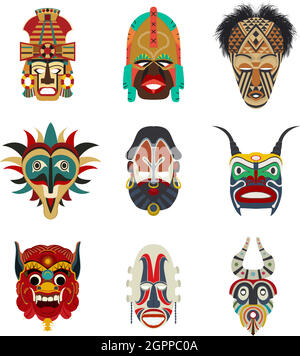 Tribal masks set Stock Vector