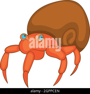 Hermit crab icon, cartoon style Stock Vector