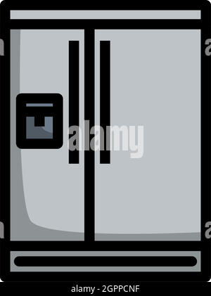 Wide Refrigerator Icon Stock Vector