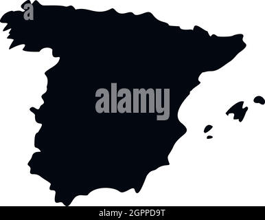 Map of Spain icon, simple style Stock Vector