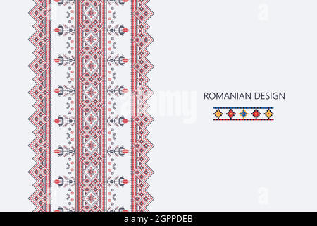 Romanian vertical border Stock Vector