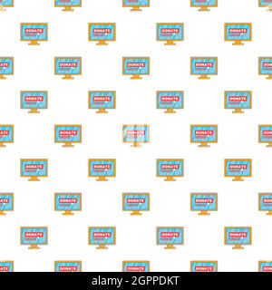 Online donation pattern, cartoon style Stock Vector