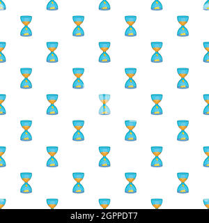 Hourglass with gold dust and coins pattern Stock Vector
