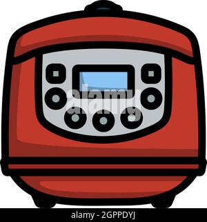 Kitchen Multicooker Machine Icon Stock Vector