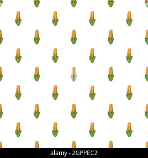 Corncob pattern, cartoon style Stock Vector