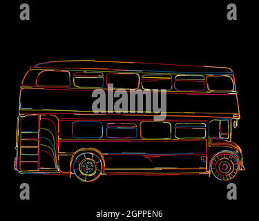 London Bus sketch Stock Vector