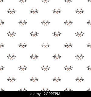 Racing flags pattern, cartoon style Stock Vector