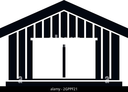 Garage icon, simple style Stock Vector