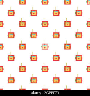Dynamite explosives pattern, cartoon style Stock Vector