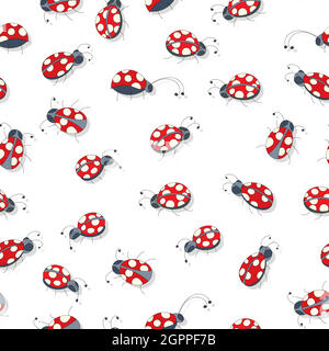 Ladybug pattern Stock Vector
