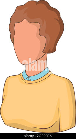 Woman avatar icon, cartoon style Stock Vector