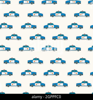 Police cars pattern Stock Vector