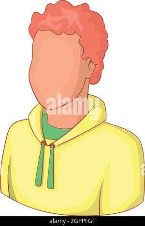 Young man avatar icon, cartoon style Stock Vector